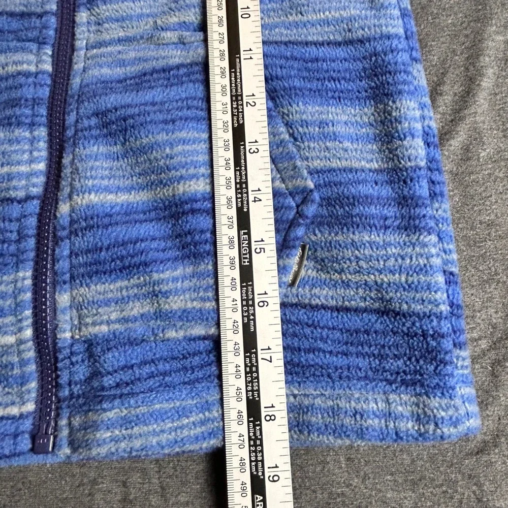 Eddie Bauer Kids‎ Fleece Jacket Blue Grey Stripe Zip Up Boys Girls Size XS 5 6